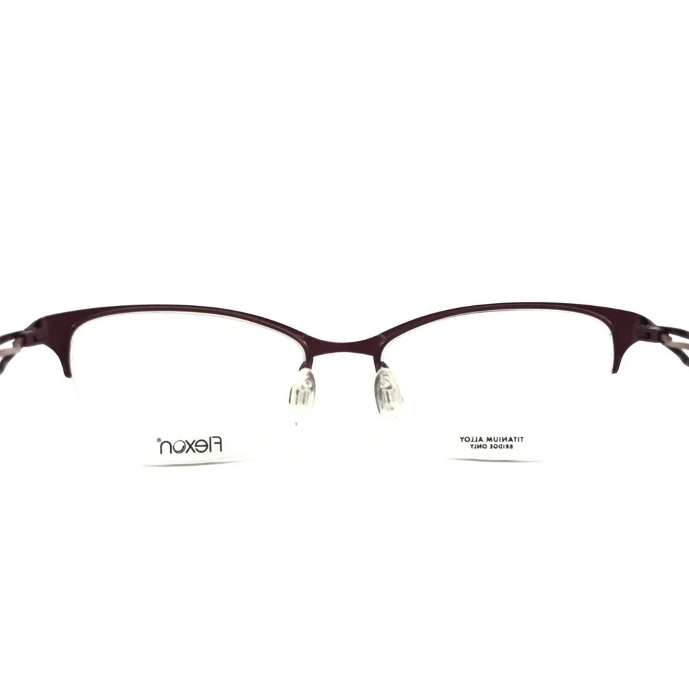 Flexon Eyeglasses Frames MAE 505 Plum Purple Pink Cat Eye Half Rim 53-18-140